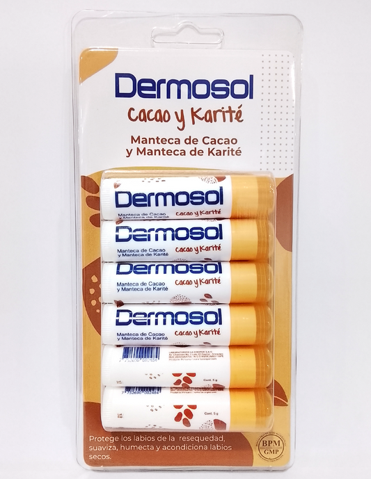 DERMOSOL CACAO Y KARITE STICK 5G X 6 UND