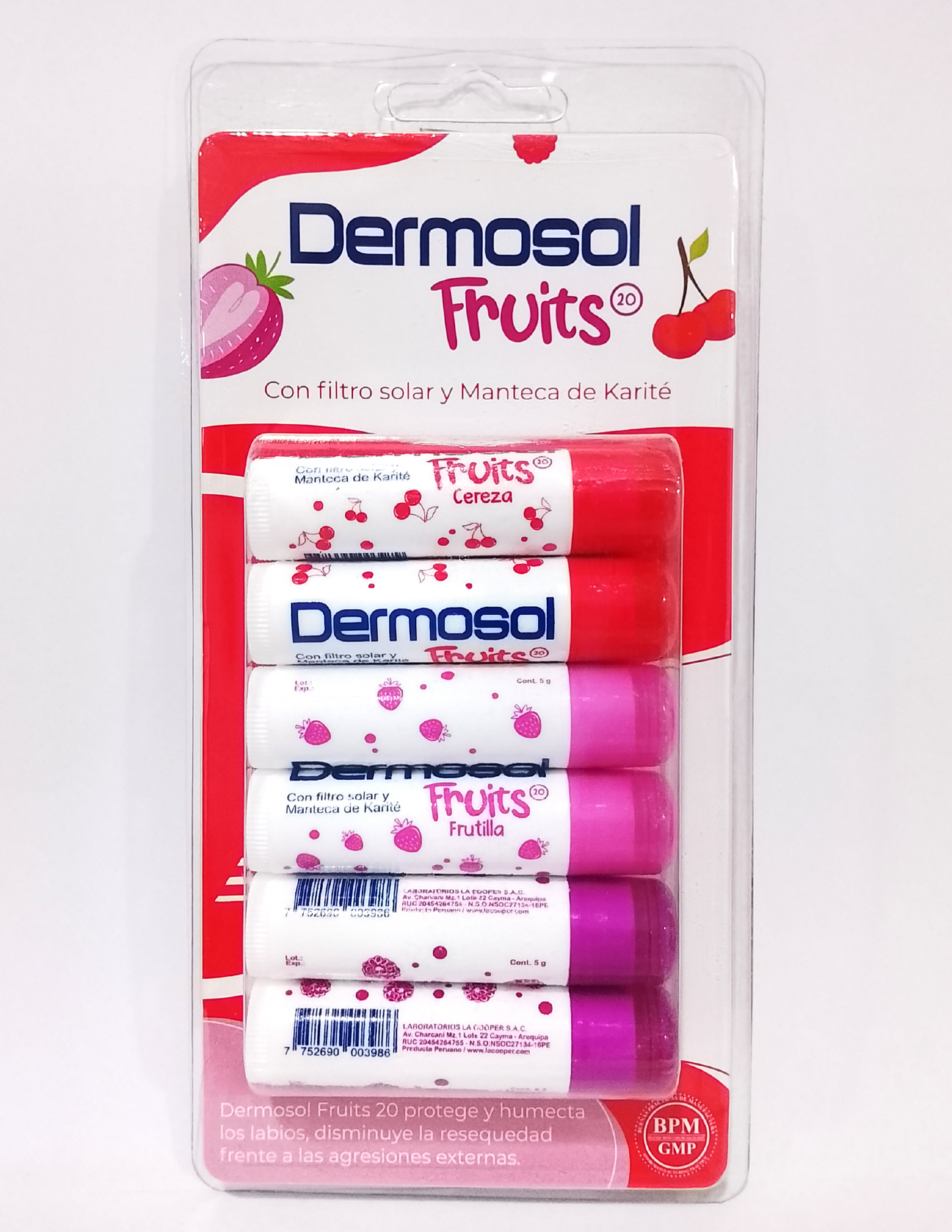 DERMOSOL FRUITS 20 VARIEDAD FRUTOS ROJOS X 5G X 6UND